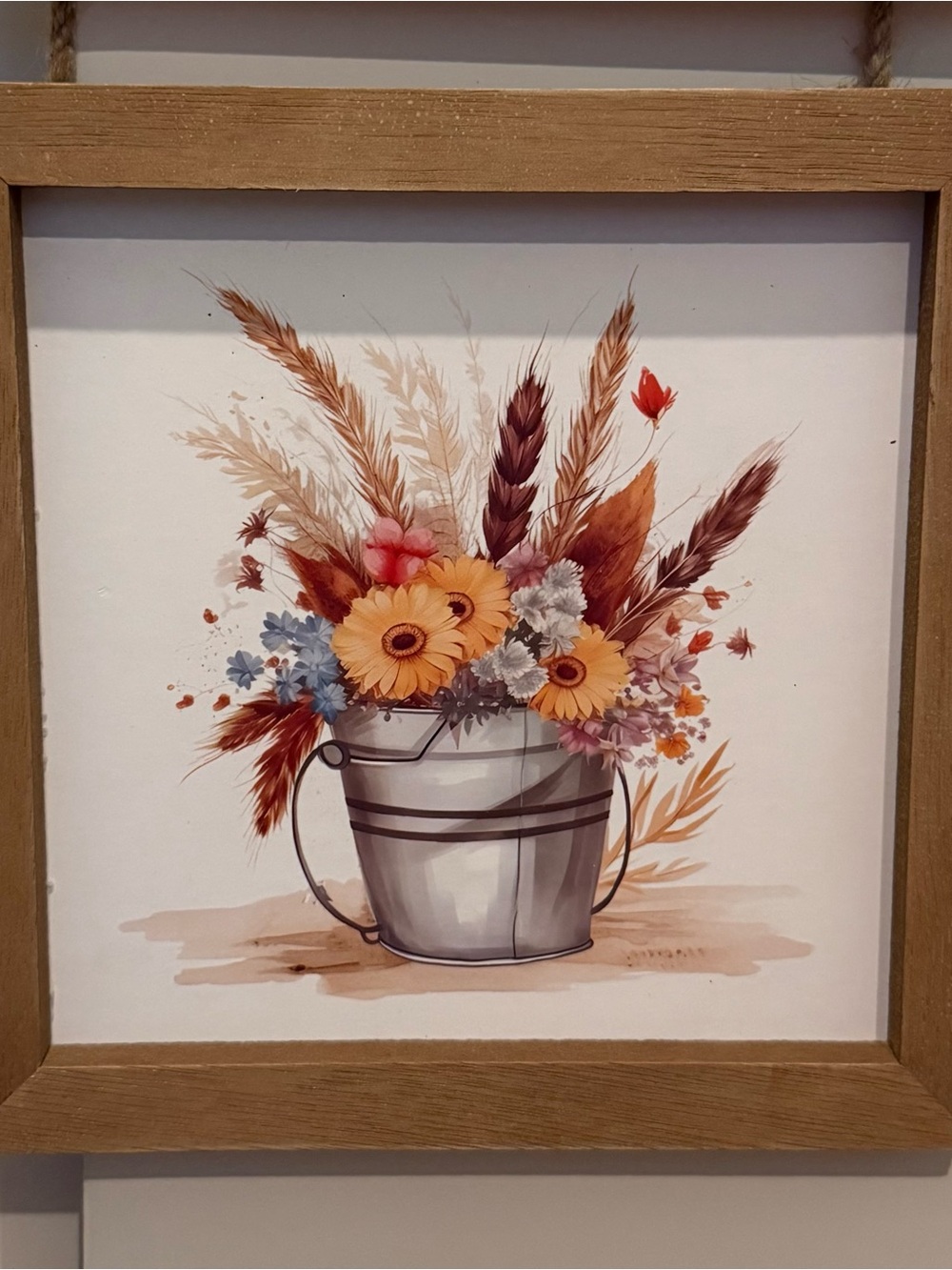 Pretty Watercolor Flowers Wood Wall Decor- NWT - Picture 4 of 6